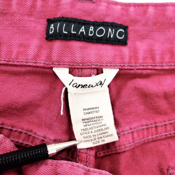 Billabong Jean Shorts Women 29 Pink Denim Stretch - Picture 8 of 8